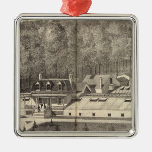 Ornement Carré Argenté Pépinière et maisons vertes de A Hance & Son