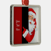 Ornement Carré Argenté Père Noël rouge et blanche personnalisée (Droite)
