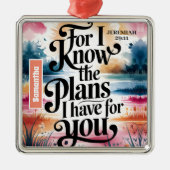 Ornement Carré Argenté Personnalisé Pour Je Connais Les Plans Christian (Devant)