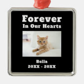 Ornement Carré Argenté Pet Perdre Sympathie Mémorial Pour Toujours Dans N (Devant)