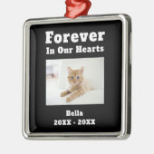 Ornement Carré Argenté Pet Perdre Sympathie Mémorial Pour Toujours Dans N (Gauche)