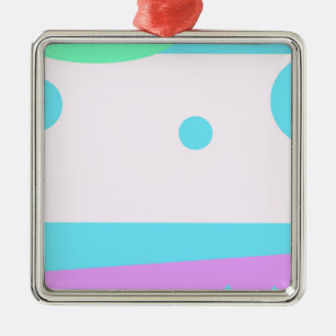 Ornement Carré Argenté Petit monstre Abstrait ou paysage Abstrait