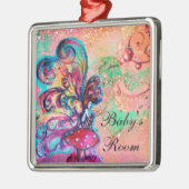 ORNEMENT CARRÉ ARGENTÉ PETITE ELF DE CHAMPIGNONS AFFICHETTE DE PORTE (Gauche)