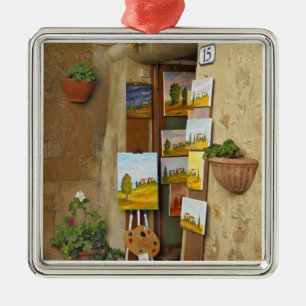 Ornement Carré Argenté Petite pente avec des oeuvres d'art à vendre sur