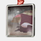 Ornement Carré Argenté Phare de Foggy (Gauche)