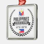 Ornement Carré Argenté Philippines (Gauche)