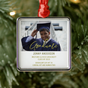 Ornement Carré Argenté Photo et script minimalistes modernes