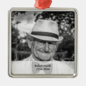 Ornement Carré Argenté Photo Memorial Keepsake Ornament (Devant)