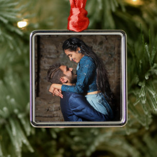 Ornement Carré Argenté Photo Professionnel Premium Carré