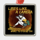 Ornement Carré Argenté Photographie - La vie comme une caméra photographe (Devant)