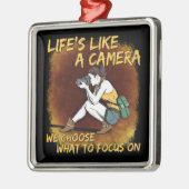 Ornement Carré Argenté Photographie - La vie comme une caméra photographe (Gauche)
