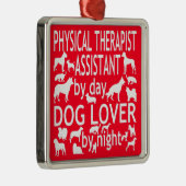 Ornement Carré Argenté Physothérapie Assistant Aime Les Chiens (Droite)