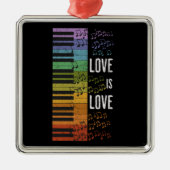 Ornement Carré Argenté piano arc-en-ciel (Devant)