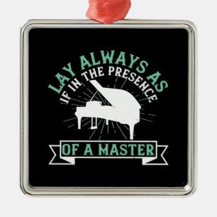Ornement Carré Argenté Piano - Si En Présence D'Un Maître