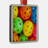 Ornement Carré Argenté Pickleball coloré (Droite)