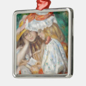 Ornement Carré Argenté Pierre-Auguste Renoir - Deux Filles Lecture (Gauche)