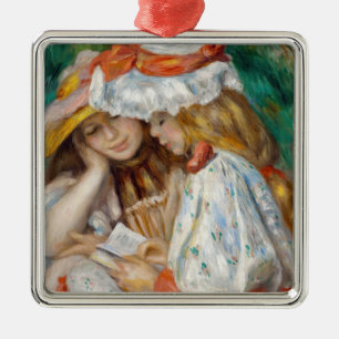 Ornement Carré Argenté Pierre-Auguste Renoir - Deux Filles Lisant