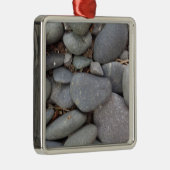 Ornement Carré Argenté Pierres de galets (Droite)