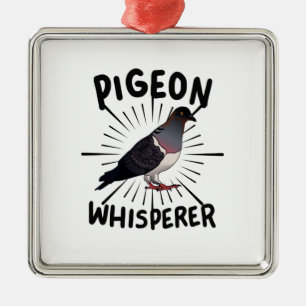 Ornement Carré Argenté Pigeon