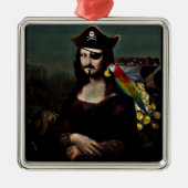 Ornement Carré Argenté Pirate Mona Lisa with Eye Patch (Devant)