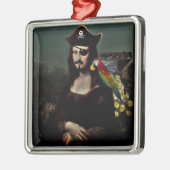Ornement Carré Argenté Pirate Mona Lisa with Eye Patch (Gauche)