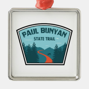 Ornement Carré Argenté Piste d'État Paul Bunyan