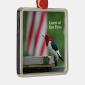 Ornement Carré Argenté pivert Rouge-dirigé (Droite)