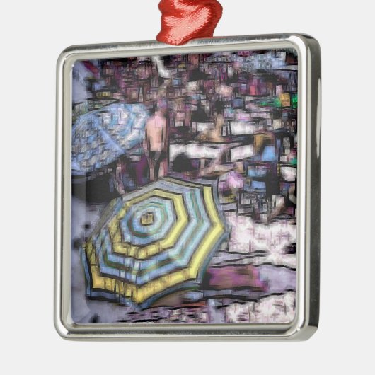 Ornement Carré Argenté Plage effet numérique de style "impression" (Gauche)