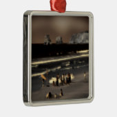 Ornement Carré Argenté Plage effet numérique de style "impression" (Droite)