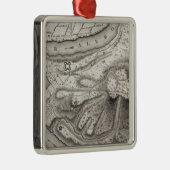 Ornement Carré Argenté Plan de la ville de Pittsburg (Droite)