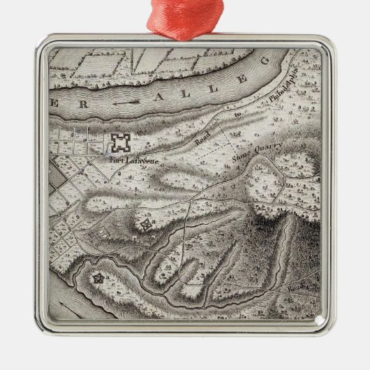 Ornement Carré Argenté Plan de la ville de Pittsburg (Devant)