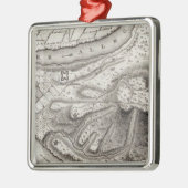 Ornement Carré Argenté Plan de la ville de Pittsburg (Gauche)
