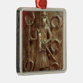 Ornement Carré Argenté Plaque du Bénin (Droite)