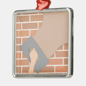 Ornement Carré Argenté Plâtrage du mur (Gauche)