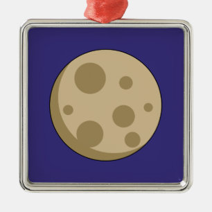 Ornement Carré Argenté Pleine lune