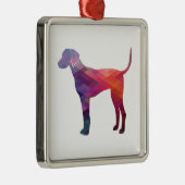 Ornement Carré Argenté Plott Hound Geometric Pattern Silhouette Purple (Droite)