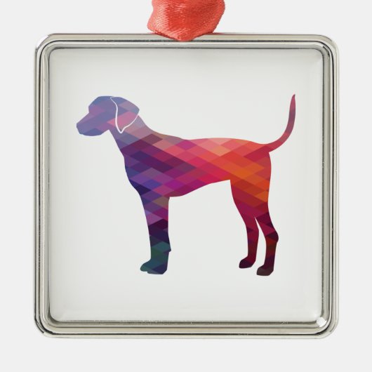 Ornement Carré Argenté Plott Hound Geometric Pattern Silhouette Purple (Devant)