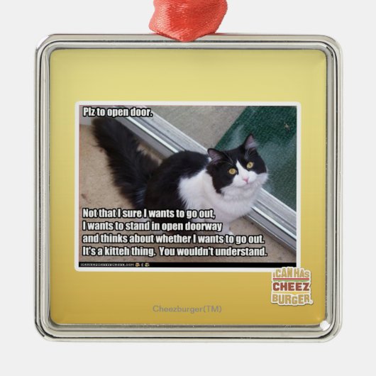 Ornement Carré Argenté PLZ à la porte ouverte (Devant)