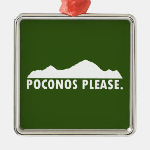 Ornement Carré Argenté Poconos S'Il Vous Plaît