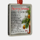 Ornement Carré Argenté Poème de belle-mère - conception de Noël (Droite)