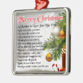 Ornement Carré Argenté Poème de belle-mère - conception de Noël (Gauche)