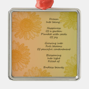 Ornement Carré Argenté Poème rêveur