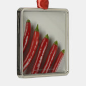 Ornement Carré Argenté Poivrons de piment rouge (Droite)