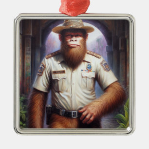 Ornement Carré Argenté Policier de Bigfoot