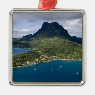 Ornement Carré Argenté Polynésie française, Bora Bora. Vue aérienne de