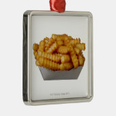 Ornement Carré Argenté Pommes frites dentelées (Droite)