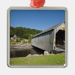 Ornement Carré Argenté Pont couvert de la rivière Irish, St. Martins, Nou