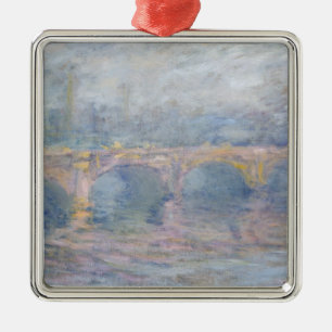 Ornement Carré Argenté Pont de Claude Monet Waterloo, Londres, au