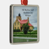 Ornement Carré Argenté Pont Mackinac (Droite)