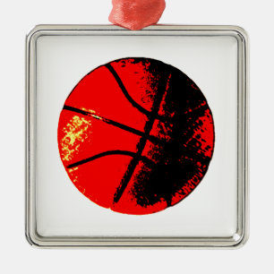 Ornement Carré Argenté Pop Art Basket